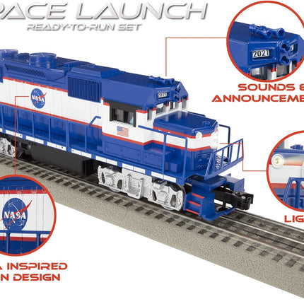 LNL2123080, Lionel Space Launch LionChief 5.0 Freight Electric O Gauge Train Set with Bluetooth & Remote