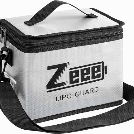 Zeee Fireproof Explosionproof Large Capacity Battery Storage Guard Pouch for Lipo Charge & Storage (8.46 x 6.5 x 5.71 in)