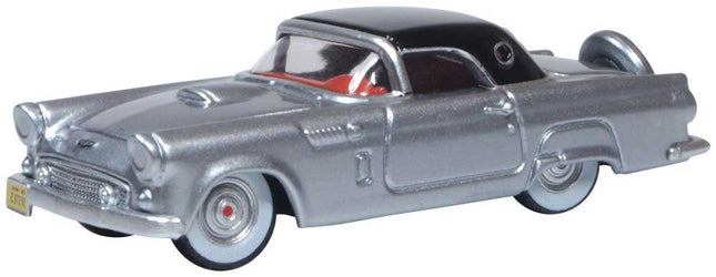 OXD-87TH56007, 1956 Ford Thunderbird - Assembled -- Metallic Gray, Raven Black -- HO Scale