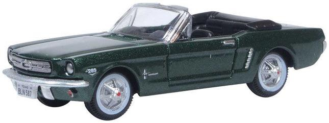OXD-87MU65006, 1965 Ford Mustang Convertible - Assembled -- Top Down (Ivy Green) -- HO Scale