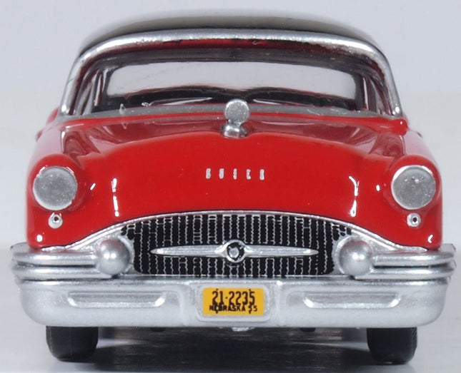 OXD-87BC55006, 1955 Buick Century - Assembled - Carlsbad Black, Cherokee Red - HO Scale