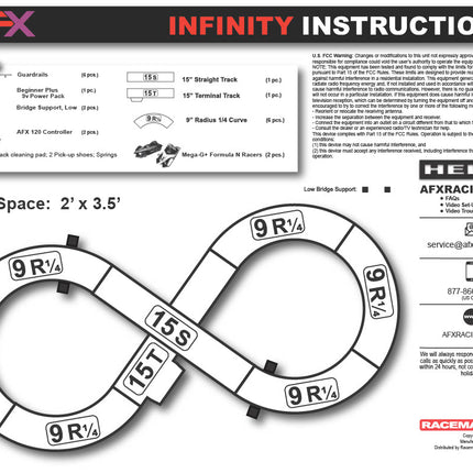 AFX22033, AFX Infinity 1/64 Scale Slot Car Set (Mega G+)