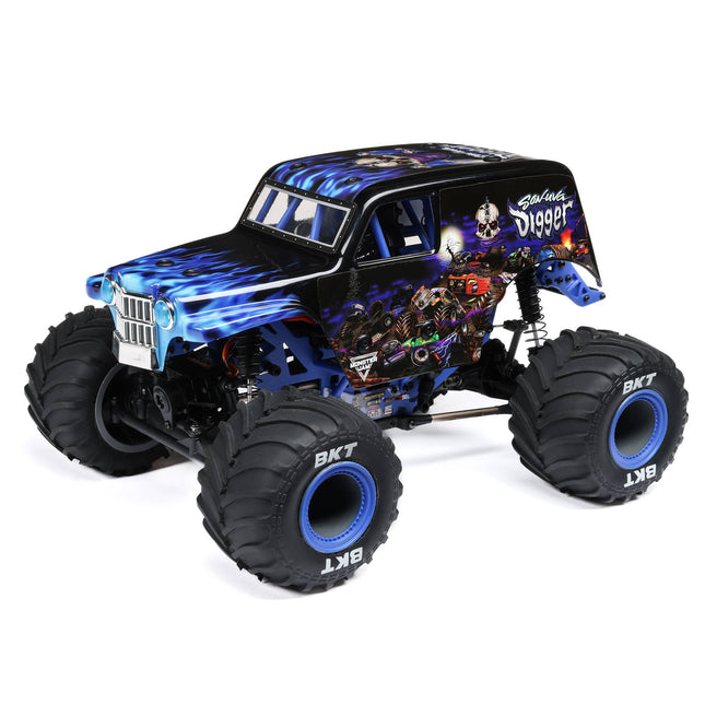 LOS01026T2, 1/18 Mini LMT 4X4 Brushed Monster Truck RTR, Son-Uva Digger