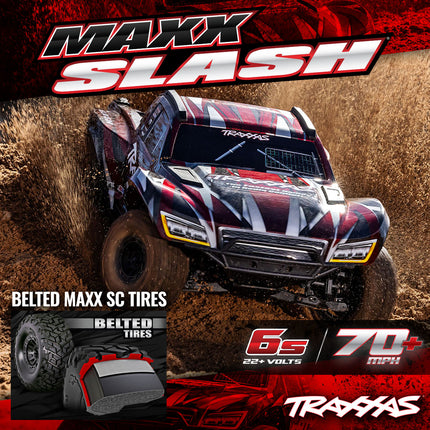 102076-4, Traxxas Maxx Slash, 6S, 70+ MPH, 1/8 Scale, 4WD, Brushless, Clipless Body