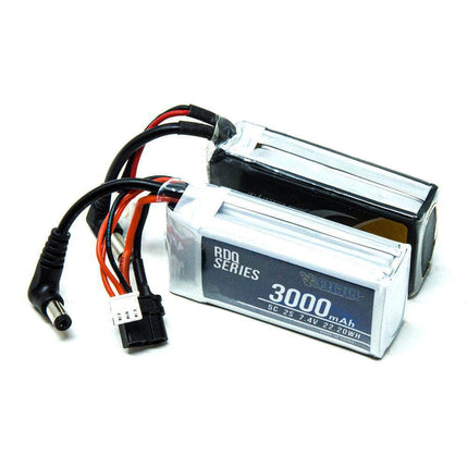 RDQ Series 7.4V 2S 3000mAh 5C FPV Goggle LiPo Battery w/ Charge Indicator - Barrel Jack & XT60