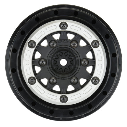 PRO281103, Pro-Line Raid Bead-Loc 2.2/3.0" Short Course Wheels (Silver/Black) (2) w/12mm & 14mm Removable Hex