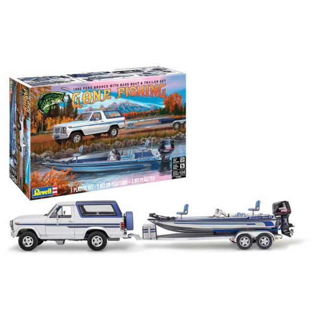 RMX17242, Revell 1/24 1980 Ford Bronco W/Bass Boat & Trailer