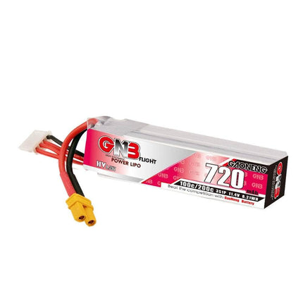 Gaoneng GNB 11.4V 3S 720mAh 100C LiHV Micro Battery (Long Type) - XT30