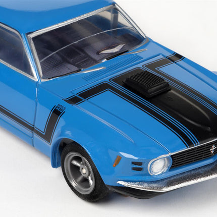 AFX22026, AFX Collector Series Mustang Boss 302 1/64 Scale Slot Car (Grabber Blue) (LWB) (Mega G+)