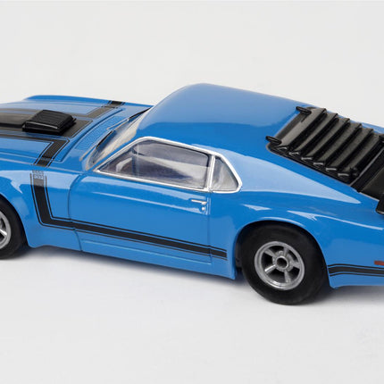 AFX22026, AFX Collector Series Mustang Boss 302 1/64 Scale Slot Car (Grabber Blue) (LWB) (Mega G+)