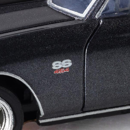 AFX22087, AFX 1972 Chevelle 454 SS 1/64 Scale Slot Car (Gun Metal) (LWB) (Mega G+)