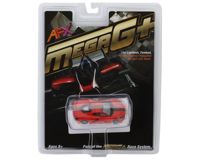 AFX22011, AFX Corvette C8 1/64 Scale Slot Car (Torch Red) (LWB) (Mega G+)