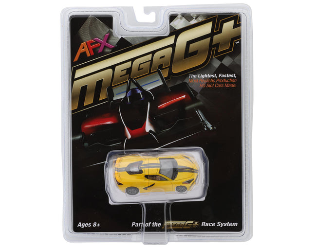 AFX22013, AFX Corvette C8 1/64 Scale Slot Car (Accelerate Yellow) (LWB) (Mega G+)