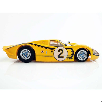 AFX22014, AFX Collector Series 1967 Ford GT40 Mk IV Le Mans #2 1/64 Scale Slot Car (Yellow) (SWB) (Mega G+)