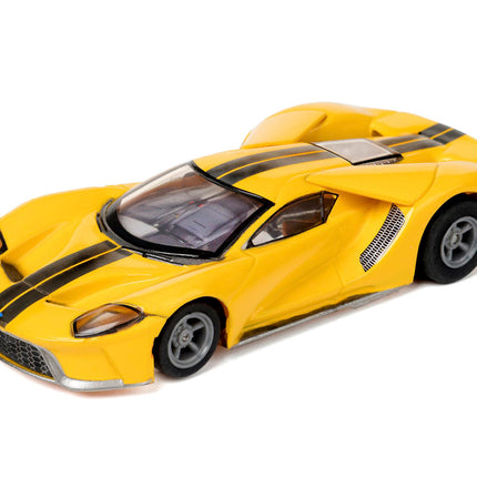 AFX22029, AFX Mega G+ Ford GT Slot Car (Triple Yellow) (LWB) (Mega G+)