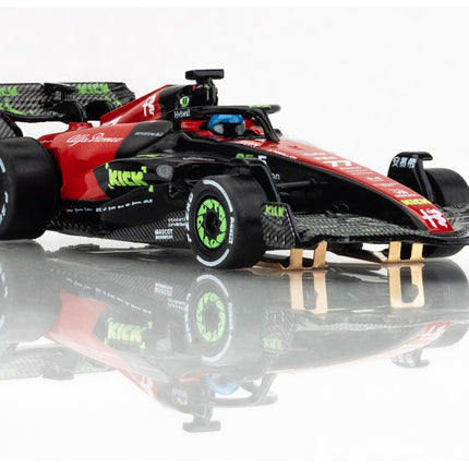 AFX22081, AFX Alfa Romeo 2023 F1 Spa 1/64 Scale Slot Car (Green/Red) (LWB) (Mega G+) (Limited Edition)