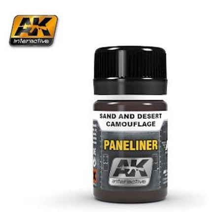 AKI-2073, AK Interactive Air Series: Panel Liner Sand & Desert Camouflage Enamel Paint 35ml Bottle