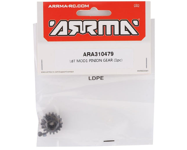 ARA310479, Arrma Steel Mod1 Pinion Gear (w/5mm Bore) (18T)
