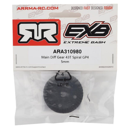 ARA310980, Arrma Kraton EXB Spiral Cut Main Differential Gear (43T)