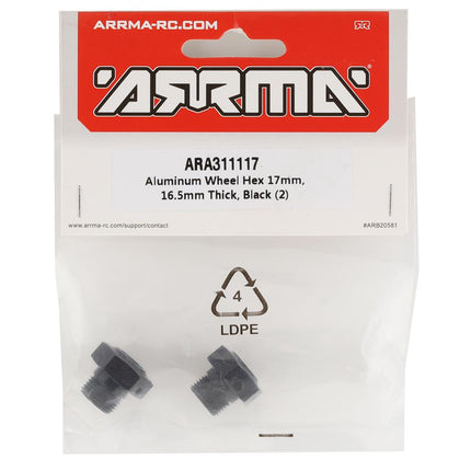 ARA311117, Arrma Fireteam 6S BLX 17mm Aluminum Wheel Hex (2)