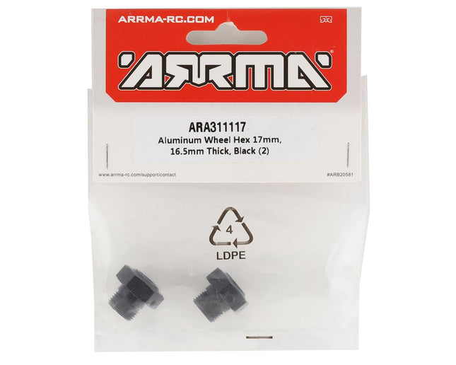 ARA311117, Arrma Fireteam 6S BLX 17mm Aluminum Wheel Hex (2)