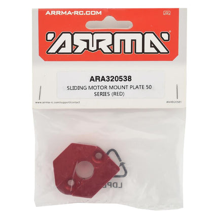 ARA320538, Arrma Infraction/Limitless 50 Series Sliding Motor Mount Plate (Red)