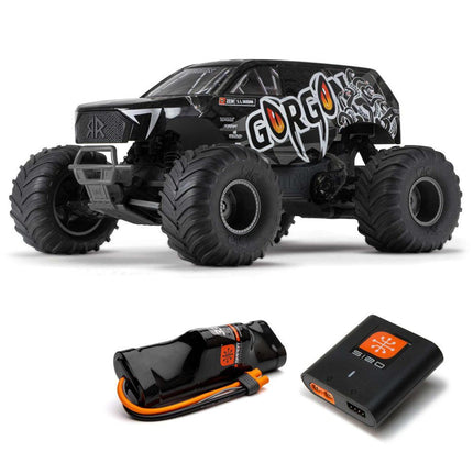 ARA3230SKT1, Arrma Gorgon 4X2 MEGA 550 Brushed 1/10 Monster Truck Ready-To-Assemble Kit w/SLT2 2.4GHz Radio, Battery & Charger