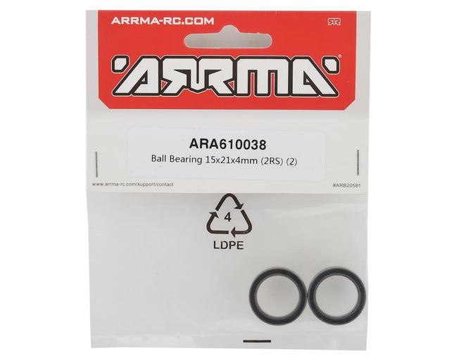 ARA610038, Ball Bearing 15x21x4mm (2RS) (2)