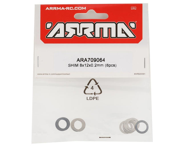 ARA709064, Arrma 8x12x0.2mm Shim (8)