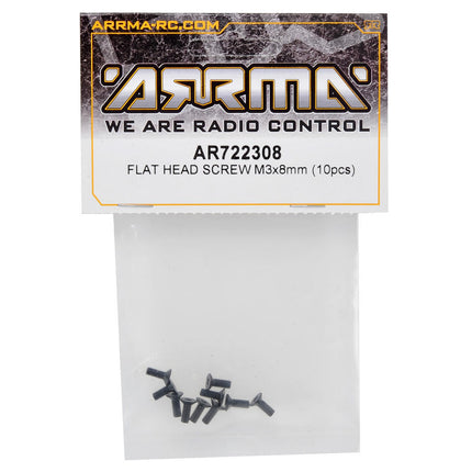AR722308, Arrma 3x8mm Flat Head Screw (10)