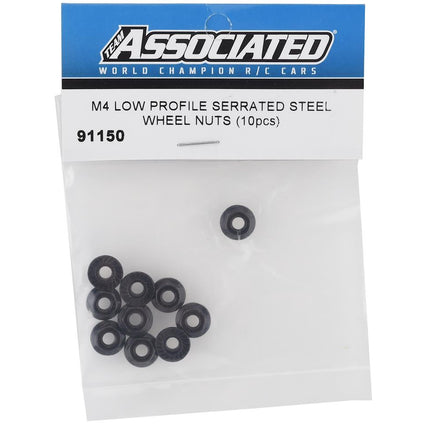 ASC91150, Team Associated M4 Low Profile Serrated Steel Wheel Nuts (10)