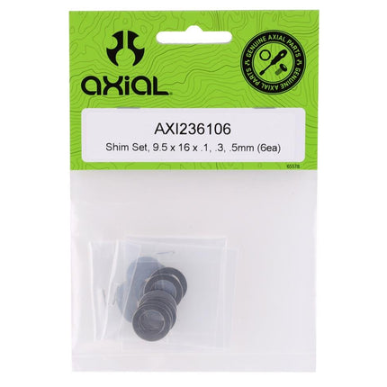 AXI236106, Axial 9.5x16x.1/.3/.5mm Shim Set (18)