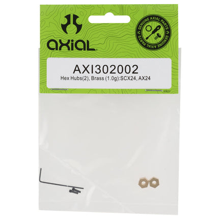 AXI302002, Hex Hub, Brass 1.0g (2): SCX24, AX24