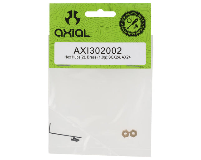 AXI302002, Hex Hub, Brass 1.0g (2): SCX24, AX24