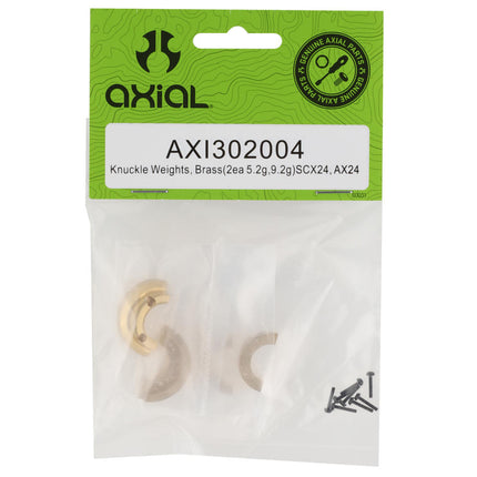 AXI302004, Knuckle Weights, Brass 5.2g/9.2g (4): SCX24, AX24