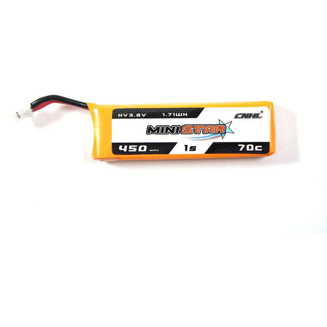CNHL MiniStar 3.7V 1S 450mAh 70C LiHV Micro Battery (4 Pack) - PH2.0