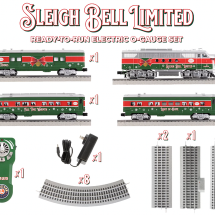 LNL2423060, Lionel Christmas O Scale RTR Sleigh Bell Limited Train Set