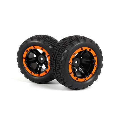 BZN540197, BlackZon Slyder ST Wheels/Tires Assembled (Black/Orange)