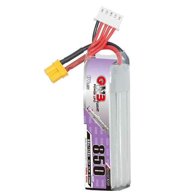Gaoneng GNB 15.2V 4S 850mAh 60C LiHV Micro Battery (Long Type) - XT30