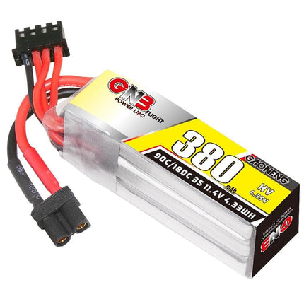 Gaoneng GNB 11.4V 3S 380mAh 90C LiHV Micro Battery - XT30