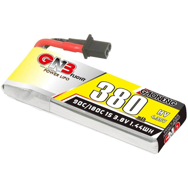 Gaoneng GNB 3.8V 1S 380mAh 90C LiHV Whoop/Micro Battery w/ Cabled - A30