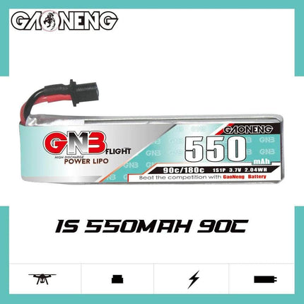 Gaoneng GNB 3.7V 1S 550mAh 90C LiPo Whoop/Micro Battery w/ Cabled - A30