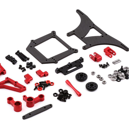 DRC-323.1, DragRace Concepts DragPak Slash Drag Race Conversion Kit Combo (MidMotor) (Red) w/Shock Towers, Wheelie Bar & Mount