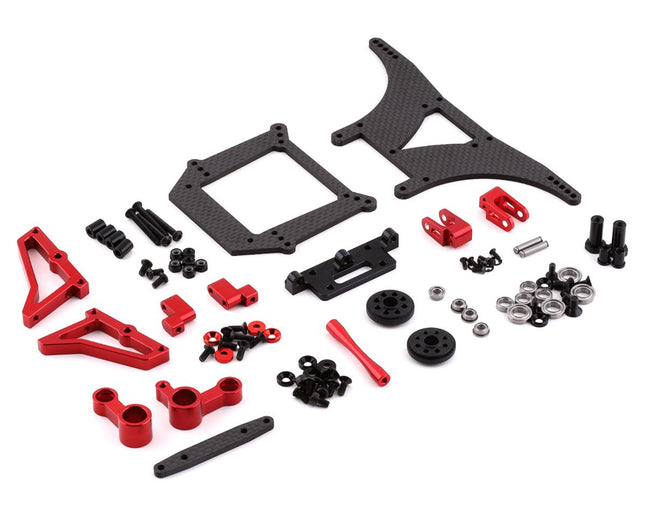 DRC-323.1, DragRace Concepts DragPak Slash Drag Race Conversion Kit Combo (MidMotor) (Red) w/Shock Towers, Wheelie Bar & Mount