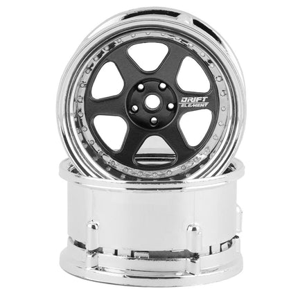 DSC-DE-219, DS Racing Drift Element 6 Spoke Drift Wheels (Gunmetal Chrome) (Adjustable Offset) w/12mm Hex