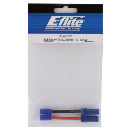 EFLAEC510, E-flite 1.5" EC5 Battery to EC3 Device Adapter (12Awg)