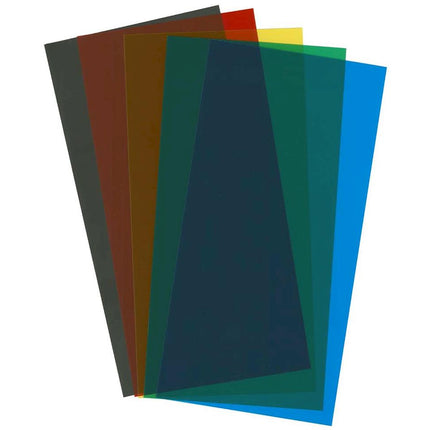 EVERGREEN, EVG-9905, 6 x 12 x .010 Transparent Sheet Assortment: Red, Blue, Green Yellow, Black (5)