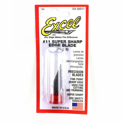 EXL20011, Excel No. 11 Blades for Exacto/Racer's Edge style hobby knives (5)