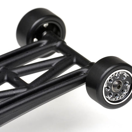 EXO2027, Exotek TLR 22S Drag Aluminum & Delrin Wheelie Wheels (Black) (2)
