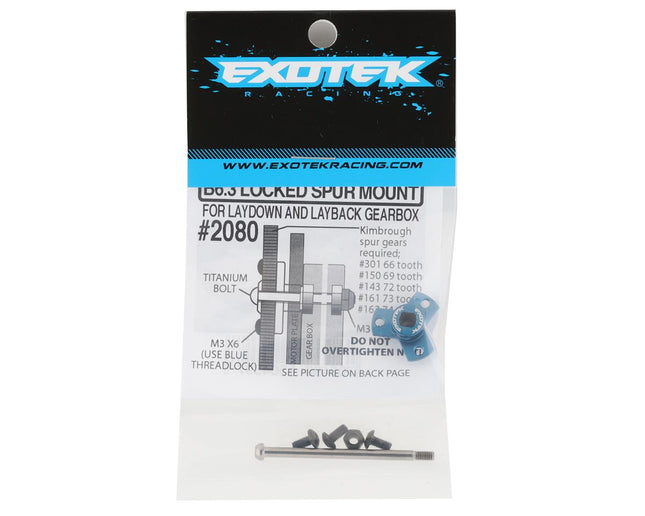 EXO2080, Exotek B6.3 Locked Spur Mount Set w/Titanium Bolt